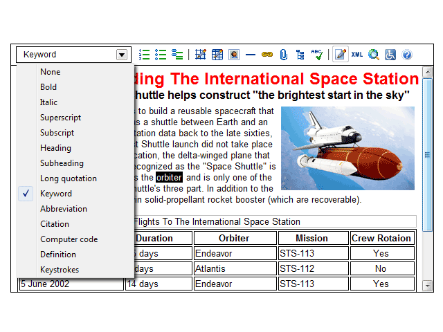 XStandard XHTML WYSIWYG Editor Screenshot